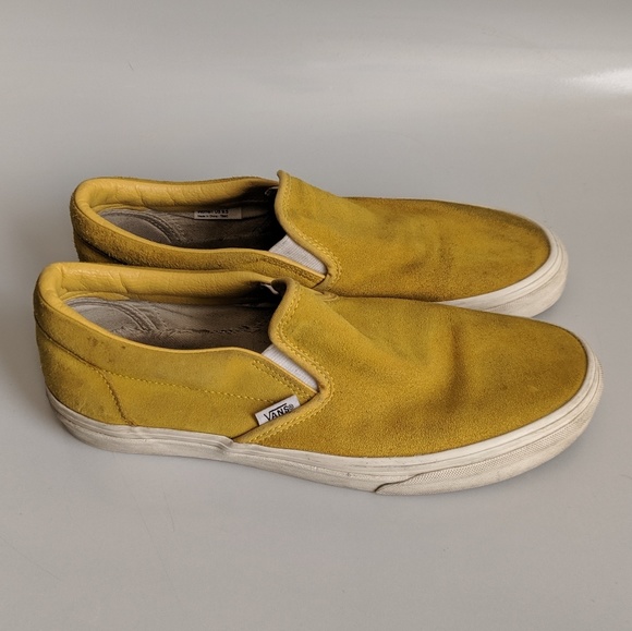 mustard yellow slip on vans